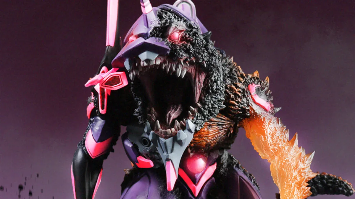Burning Godzilla fuses with EVA-01 for new 